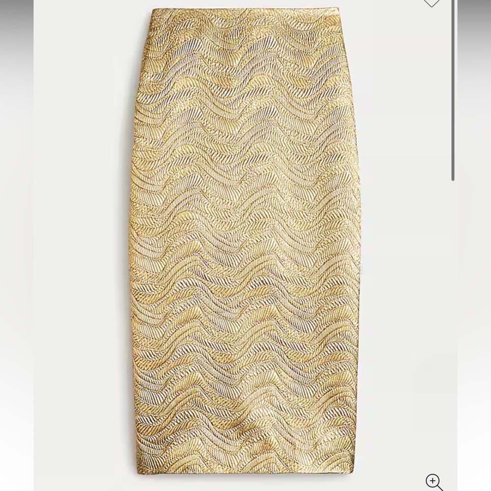 NWT JCrew Collection Metallic Gold Pencil Skirt size 4
